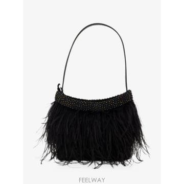 STAUD 26 FW ��Ÿ��� Winslow feather trim shoulder bag H26F4032DBBLK T26 FW ��Ÿ��� Winslow feather trim shoulder bag H26F4