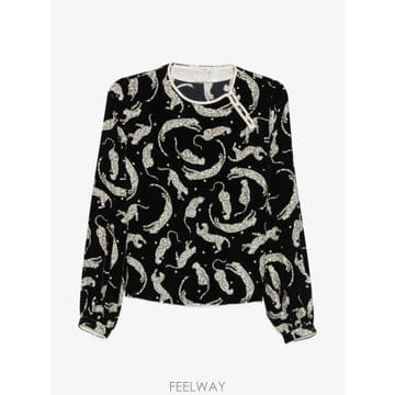 26 FW Forte Forte 레오파드 프린트 벨벳 이펙트 탑 15415MYSHIRT TP457444921