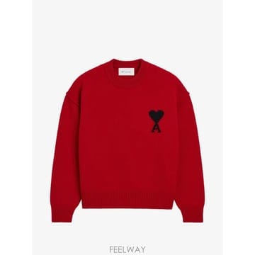 26 FW 아미 아미 드 쾨흐 레드 크루 넥 울 스웨터 H26UKS838018 TP457673726