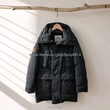 쟈딕앤볼테르(Zadig & Voltaire) 모노그램 자카드 라쿤퍼 다운 파카 패딩 L사이즈