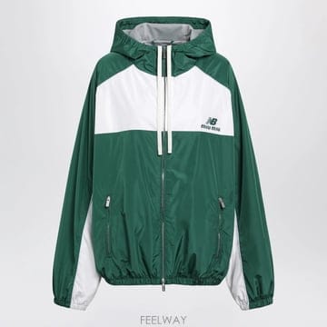 26 S/S 미우미우 GREENWHITE 후드 자켓 인 테크니컬 포플 B0052363249