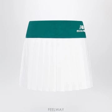 26 S/S 미우미우 GREENWHITE 플리트 미니 스커트 인 스트 B0052363252