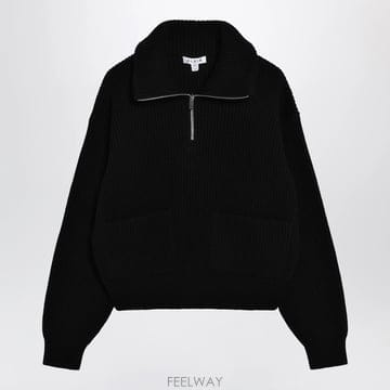 26 F/W 알라이아 블랙 울 & 캐시미어 트러커 스웨터 AA9G01 B0052363321