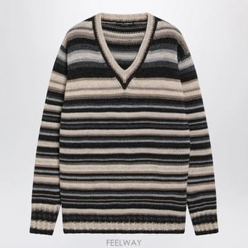 26 F/W 돌체 앤 가바나 BROWNBEIGE 스트라이프 스웨터 인 B0052363353