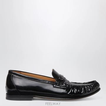 26 F/W 펜디 FENDI SCRUNCH 모카신 인 블랙 레더 7D B0052363384