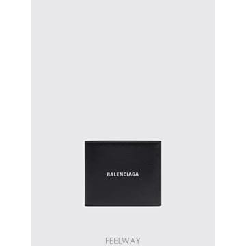 발렌시아가 로고 반지갑 블랙