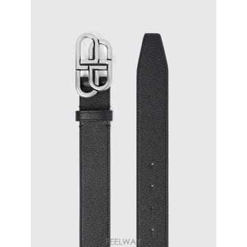 발렌시아가 BB 버클 벨트 블랙