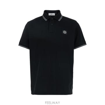 스톤 아일랜드   남성 오가닉 코튼 엘라스테인 피케 슬림핏 폴로 셔츠 K1S15 22002SC S0018 V