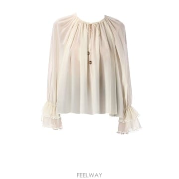 Chloe 24FW ���ο�   ���� ���� ��ν�Ʈ�� ����콺 24ACHC24WHT71117 114 PRISTINE WH24FW ���ο�   ���� ���� ��ν�Ʈ�� ����콺 24ACHC24WH