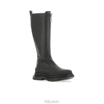 23FW 알렉산더 맥퀸   여성 트레드슬릭 집업 하이 부츠 766902 WHZ6U 1000 BLACK BLA