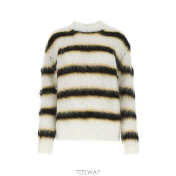 22FW 마르니  여성 모헤어 라운드넥 스트라이프 스웨터 GCMD0372Q0UFU116 RGW01 BPG