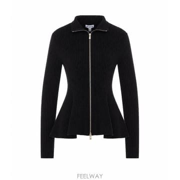 알라이아 PEPLUM 가디건 ENGINEERED RIBS AA9S0 B0442363652