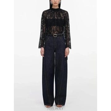 셀프 포트레이트 레이스 블라우스 PF26032TAB BLACK B0172363710