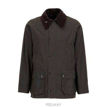 바버 BEDALE WAXED 자켓 인 OLIVE 그린 코튼 MWX0 B0302362660