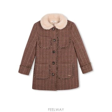 끌로에 HOUNDSTOOTHPATTERN 프린지 코트 (KIDS 상 B0302362763