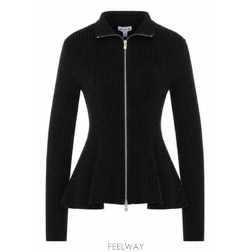 26 F/W 알라이아 PEPLUM 가디건 ENGINEERED RIBS B0742312821