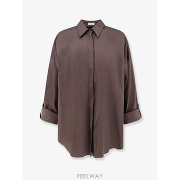 브루넬로 쿠치넬리 코튼 블렌드 셔츠 WITH 샤이니 트림 M0091 B0652363884