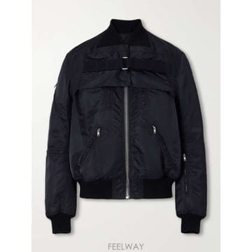 릭오웬스 투피스 버클 RIBTRIMMED 사틴 봄버 자켓 RR02F B0082364043