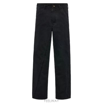 메종 마르지엘라 블랙 코튼 트라우저 S50KA0733M3592090 B0302364142
