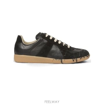 메종 마르지엘라 레플리카 스니커즈 인 블랙 카프스킨 & 스웨이드 S B0302364149