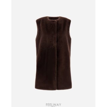 26FW 에르노 여성 비버 이펙트 포 퍼 리조트 베스트 다크 초콜릿