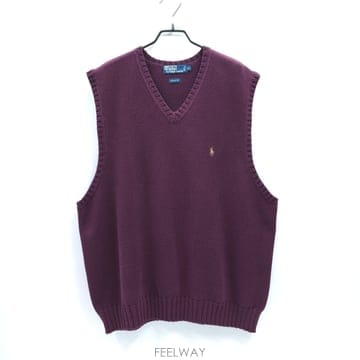 RALPH LAUREN 폴로 랄프로렌 옐로우 포니자수 니트조끼 베스트 C194