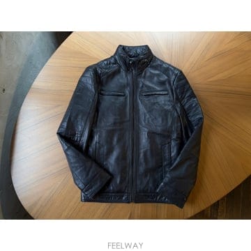 DKNY 램스킨 싱글 라이더 자켓 슬림100