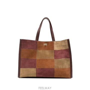 안야힌드마치 Mortimer patchwork suede tote bag 12317311533320 TP72