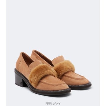 26 FW 지미추 Tylor 시어링 트리밍 스웨이드 로퍼 펌프스 TP581944414