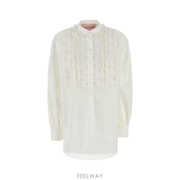 25SS 발렌티노 화이트 코튼 블렌드 블라우스 6B3AEAB390D0BO TP580144903