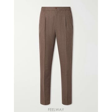 26 FW RUBINACCI 브라운 버진 울 플란넬 컨버터블 테이퍼드 드로스트링 팬츠 TP581941742