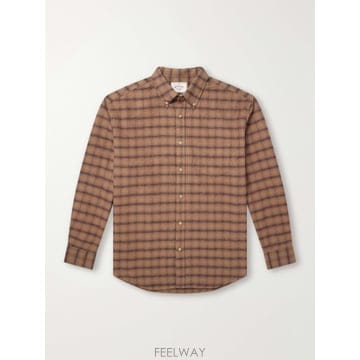 26 FW PORTUGUESE 플란넬 브라운 카밀라 오버사이즈 체크 코튼 플란넬 셔츠 TP581955637