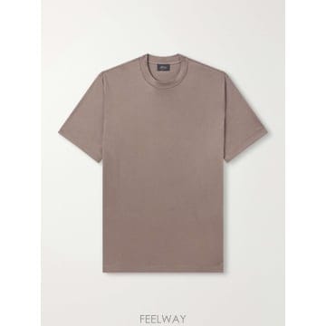 26 FW 브리오니 브라운 코튼 저지 티셔츠 TP581942411