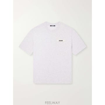 26 FW 쟈크뮈스 그레이 로고 아플리케 코튼 저지 티셔츠 TP581942290