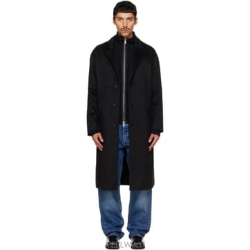 26 FW Hugo 블랙 멜튼 롱 코트 262084M176003