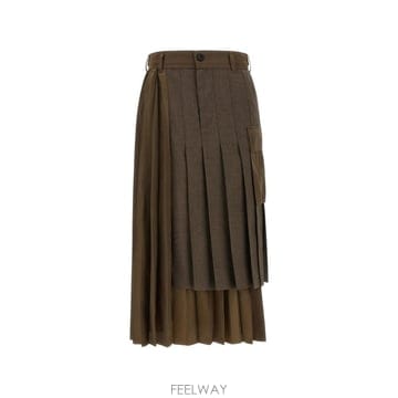 26 FW 사카이 비대칭 플리츠 미디 스커트 2608569601 TP456641800