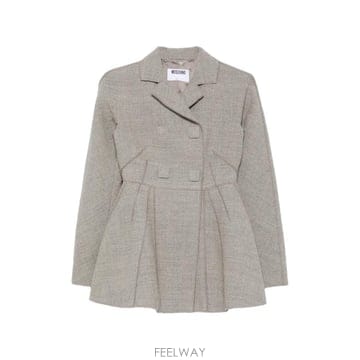 26 FW 모스키노 더블 브레스티드 페플럼 재킷 A05105415 TP459270600