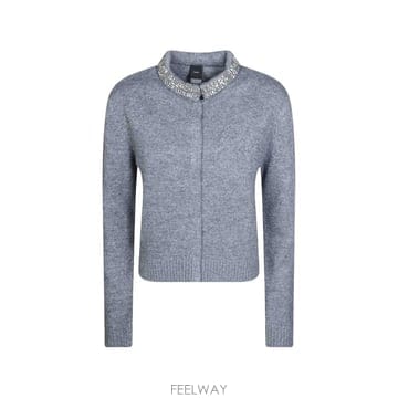 26 FW PINKO 크리스털 장식 울 혼방 가디건 107275A3GI TP457707663