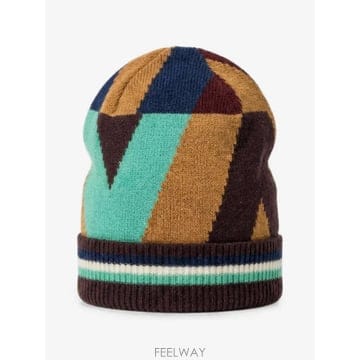 26 FW 발렌티노 가라바니 기하학 패턴 턴업 비니 YHB01AKVL TP456341099