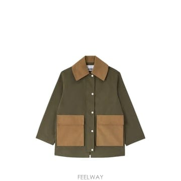 26 FW 가니 콘트라스트 칼라 엘보 패치 재킷 A1130011 TP456209562