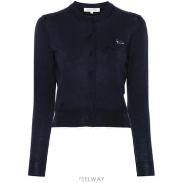 26 FW 메종 키츠네 로고 자수 울 가디건 MW00507KT1036 TP457701180