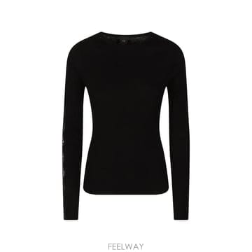 26 FW PINKO 골지 니트 레이스 트리밍 스웨터 107269A3I0 TP456207177