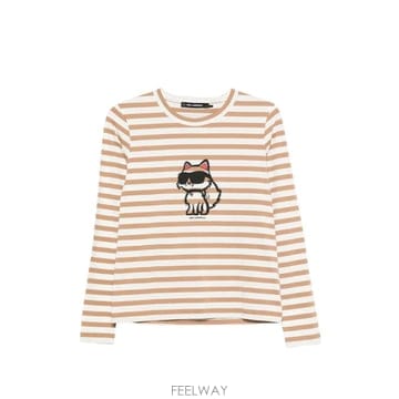 26 FW 칼라거펠트 스트라이프 디테일 긴소매 탑 A1W171372NJ TP456634818