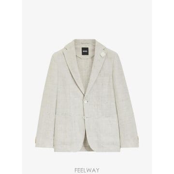 26 FW 보스 리넨 혼방 싱글 브레스티드 블레이저 50561895 TP455223351