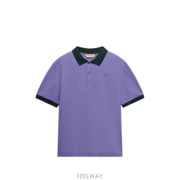 26 FW 마르니 배색 트리밍 퍼플 피케 피케 폴로 셔츠 POJY0002LSUTC688 TP455706881