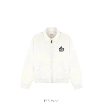 26 FW 스포티앤리치 로고 자수 집업 재킷 OW02876243WH37 TP458335742