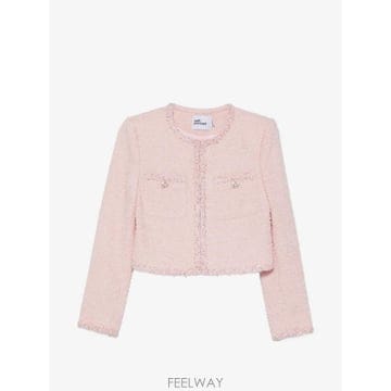 26 FW 셀프포트레이트 시퀸 장식 트위드 크롭 재킷 PF26112JPL TP459215001