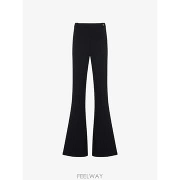 26 FW Elisabetta Franchi 로고 참 크레이프 팬츠 PA16961E2 TP456329398