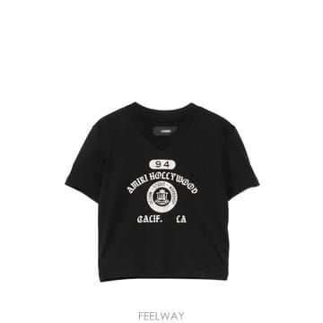 26 FW 아미리 V넥 로고 프린트 티셔츠 AW426JR013 TP458399064