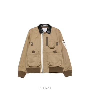 26 FW 사카이 레더 칼라 집업 재킷 2604031M TP456200259
